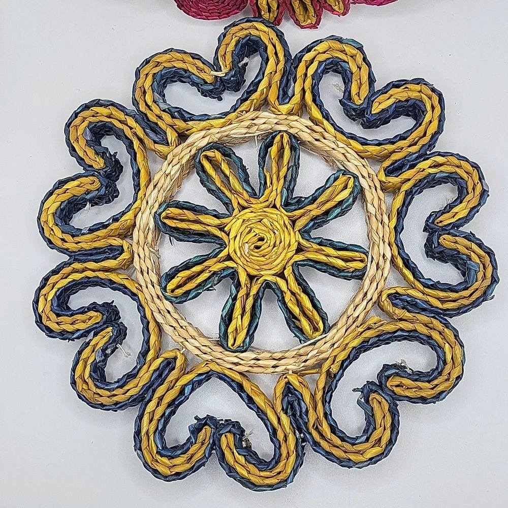 2PC Vintage Trivet Set Blue and Pink - Picture 2 of 3